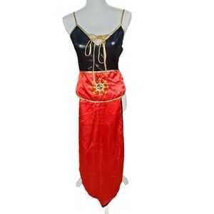 Yandy Ninja Costume Large Samurai Dragon Lady Fancy Dress Red Warrior Halloween